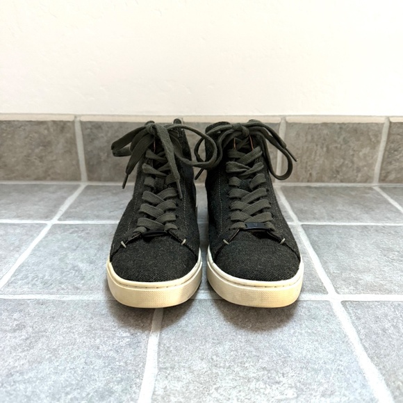 Frye Dark Green, Wool, Women’s High-Top Sneakers, Size 6.5 - Picture 2 of 7